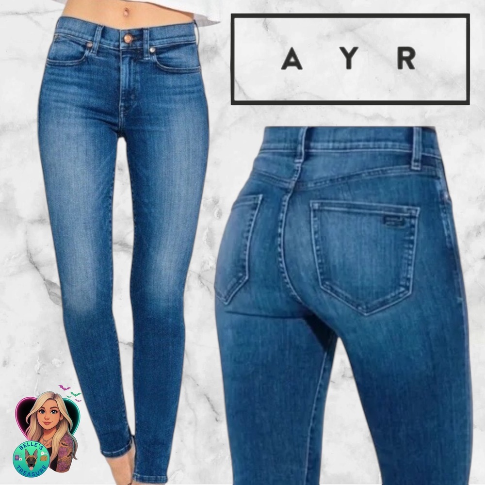 AYR Jeans Women's 26x26 The Chiller Skinny Sunrise High Rise Medium Wash Stretch